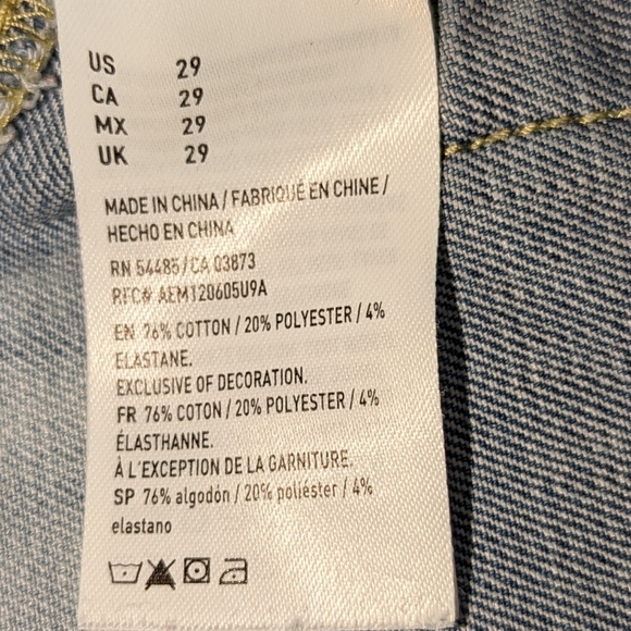 AMERICAN EAGLE OUTFITTERS Denim Shorts Bleached Distressed sz 29 - Picture 7 of 14